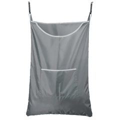 Hanging Laundry Storage Bag with Pocket & Hooks