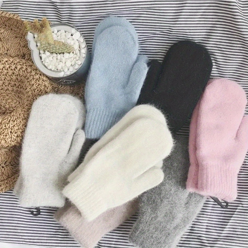 Women Winter Warm Gloves Soft Full Finger Mittens