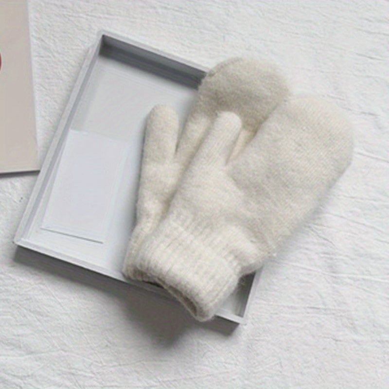 Women Winter Warm Gloves Soft Full Finger Mittens