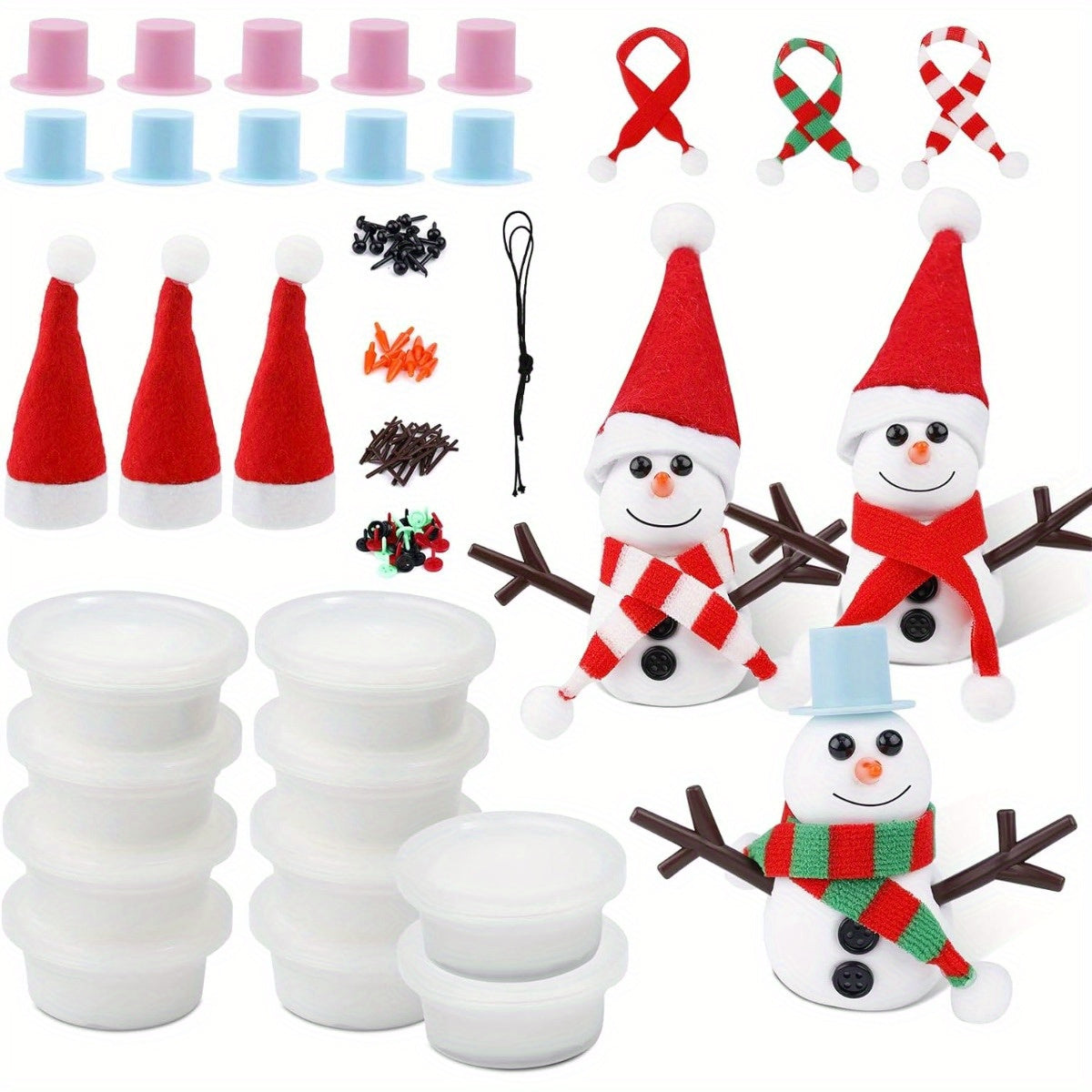 11pcs Build A Snowman Kit Christmas Decorations Snowman Making DIY Kit