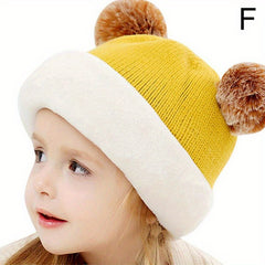 Winter Baby Hat For Boys And Girls Warm Knitted Hat Children's 2 In 1 Hat & Neck