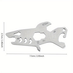 Shark Style Survival Tool Wrench Bottle Opener Screw Stainless Steel Card