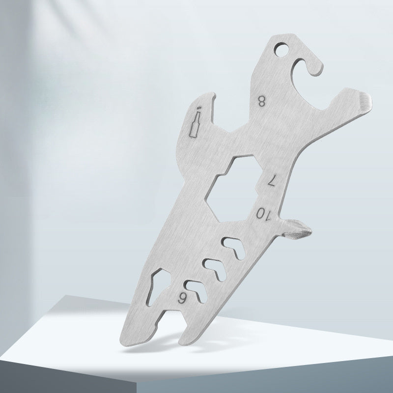 Shark Style Survival Tool Wrench Bottle Opener Screw Stainless Steel Card