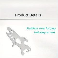 Shark Style Survival Tool Wrench Bottle Opener Screw Stainless Steel Card