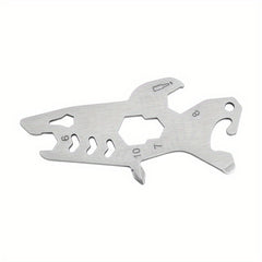 Shark Style Survival Tool Wrench Bottle Opener Screw Stainless Steel Card