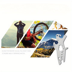 Shark Style Survival Tool Wrench Bottle Opener Screw Stainless Steel Card