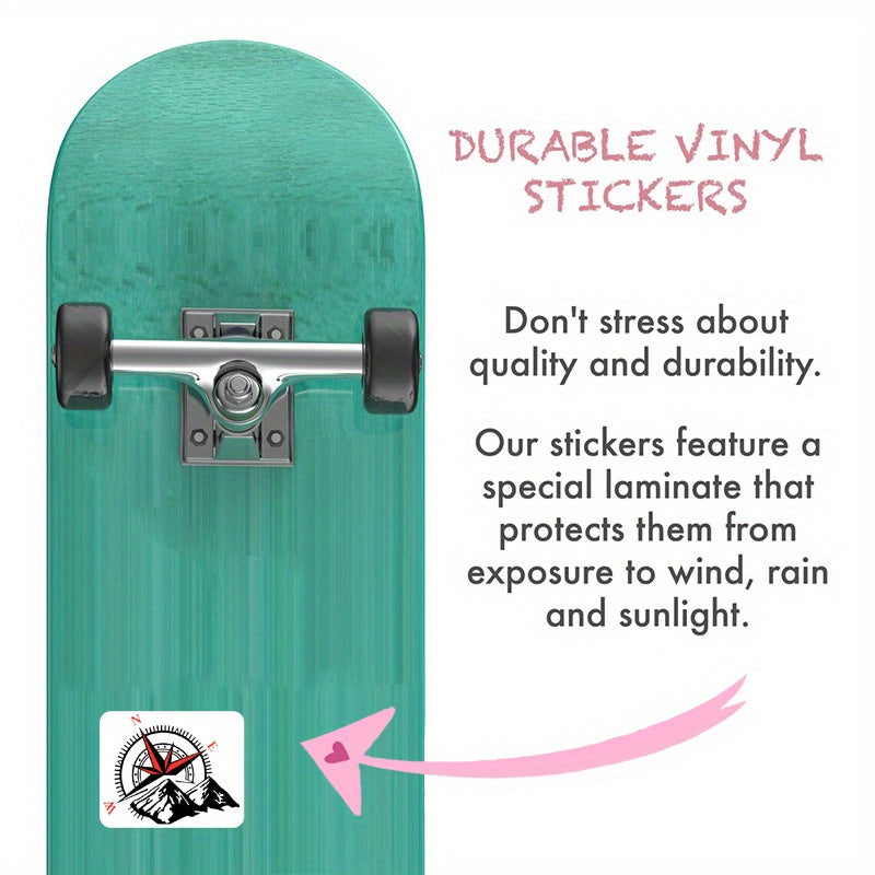 Waterproof Sunproof Compass Sticker for Car Skateboard Computer