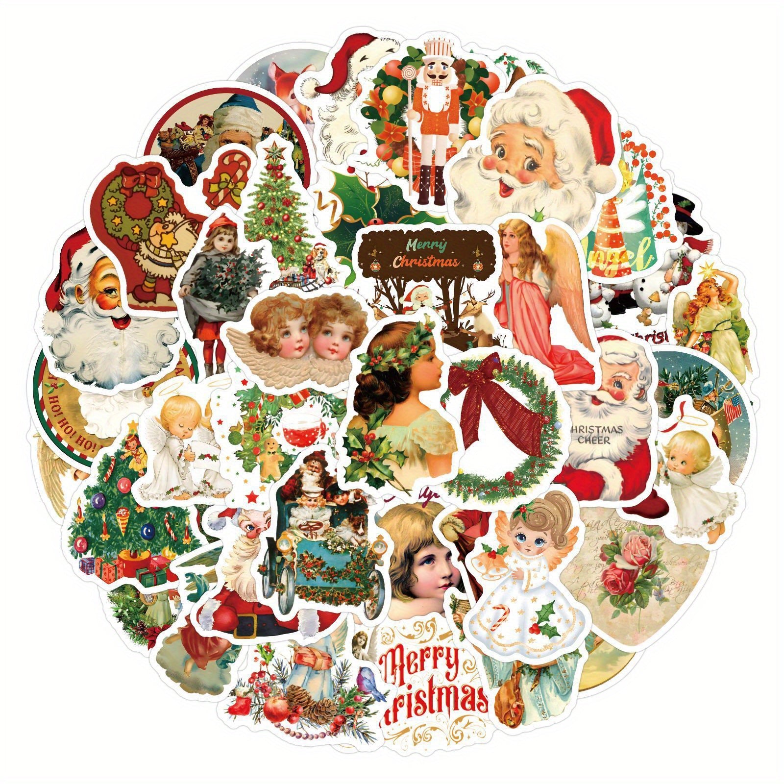 50pcs Christmas Angel Stickers for Stationery Laptops Water Cups
