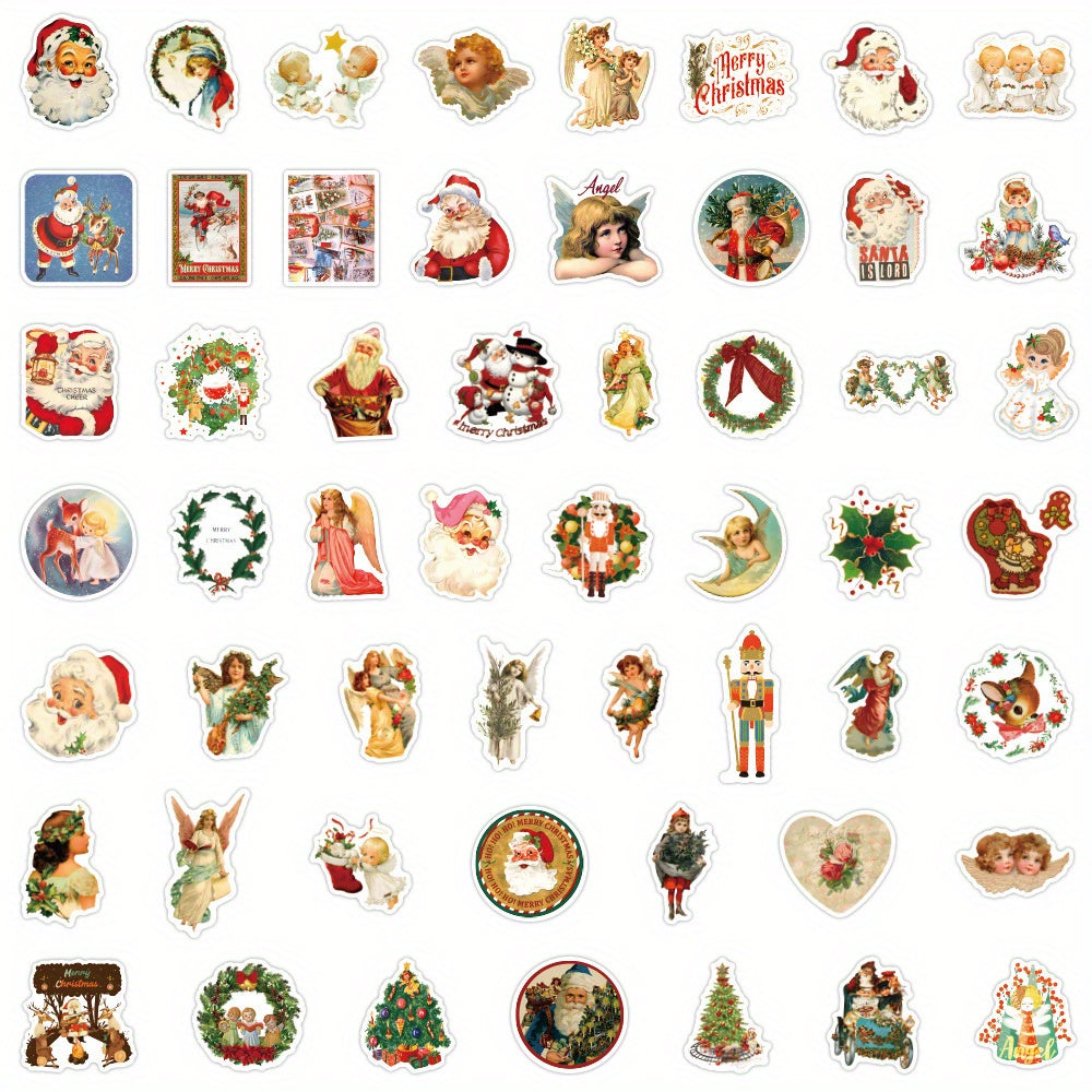 50pcs Christmas Angel Stickers for Stationery Laptops Water Cups