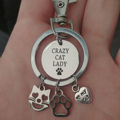 Cat Charm Key Chain Keyring Gift For Men Women