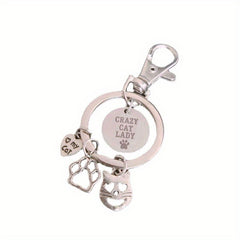 Cat Charm Key Chain Keyring Gift For Men Women