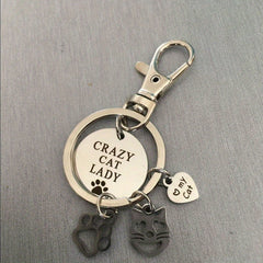 Cat Charm Key Chain Keyring Gift For Men Women