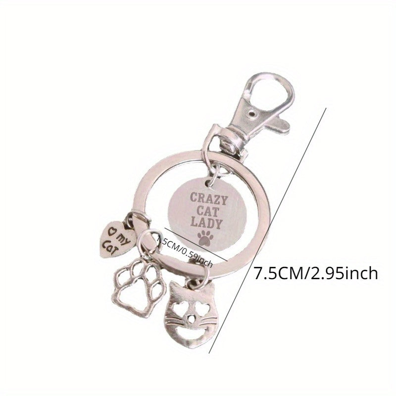 Cat Charm Key Chain Keyring Gift For Men Women