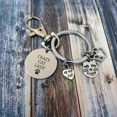 Cat Charm Key Chain Keyring Gift For Men Women