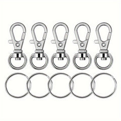 25 Sets Key Chain Hooks With Key Rings DIY Craft Lanyard Ornaments Accessories