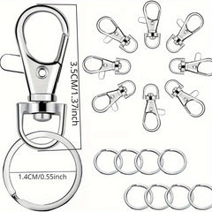 25 Sets Key Chain Hooks With Key Rings DIY Craft Lanyard Ornaments Accessories