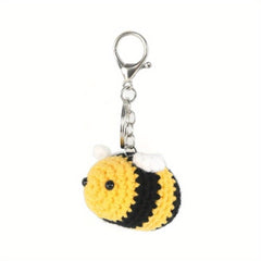 Knitted Bee Keychain Pendant for Car Keys Backpacks Wallets