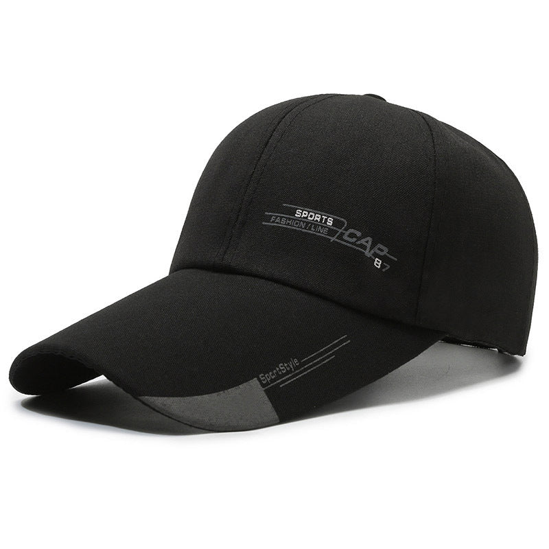 Outdoor Baseball Hat Extended Eaves Canvas Letter Hat