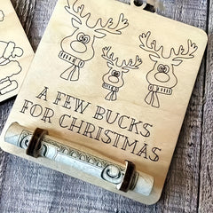 Christmas Santa Claus Elk Money Clip Wooden Ornament Christmas Party Supplies