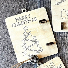 Christmas Santa Claus Elk Money Clip Wooden Ornament Christmas Party Supplies