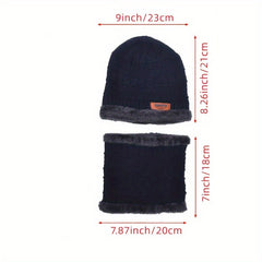 Men's Thicken Warm Hat Neck Scarf Windproof Knitted Brimless Hat