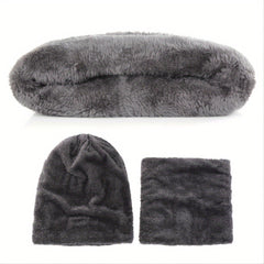 Men's Thicken Warm Hat Neck Scarf Windproof Knitted Brimless Hat
