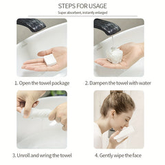 Disposable Compression Face Towel for Travel Camping - Pack of 20 or 50