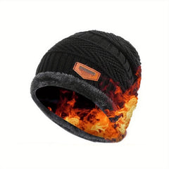 Striped Warm Winter Hats With Neck Scarf - Cycling Skiing Gear