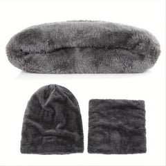 Striped Warm Winter Hats With Neck Scarf - Cycling Skiing Gear
