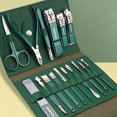 16-In-1 Outdoor Manicure Set with Leather Case