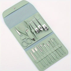 16-In-1 Outdoor Manicure Set with Leather Case