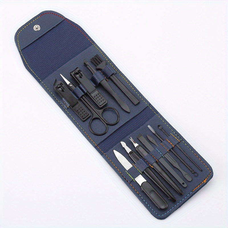 16-In-1 Outdoor Manicure Set with Leather Case