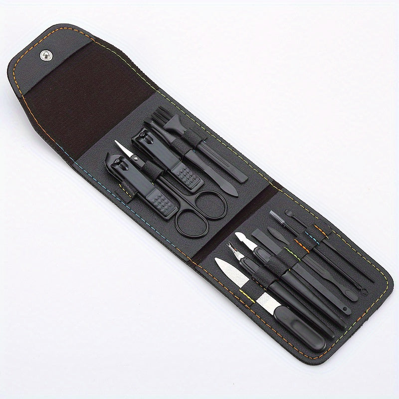 16-In-1 Outdoor Manicure Set with Leather Case