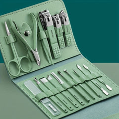 16-In-1 Outdoor Manicure Set with Leather Case