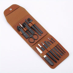 16-In-1 Outdoor Manicure Set with Leather Case