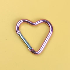 5pcs Heart Shaped Carabiner Metal Snap Hook for Outdoor Camping Hiking