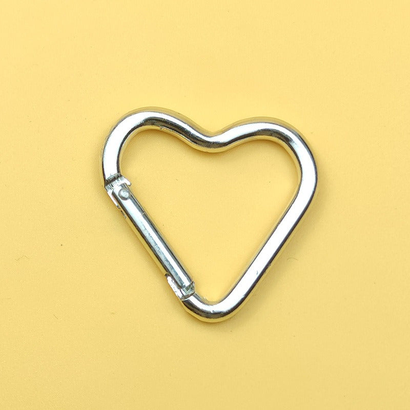 5pcs Heart Shaped Carabiner Metal Snap Hook for Outdoor Camping Hiking