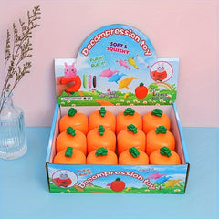 2pcs Squishy Carrot Rabbit Squeeze Balls Radish Rabbit Stress Fidget Toys