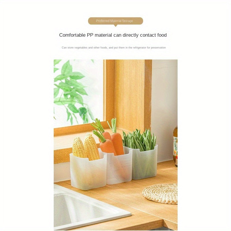 3pcs Plastic Storage Box Refrigerator Side Door Storage Box Kitchen Egg Rack Fru