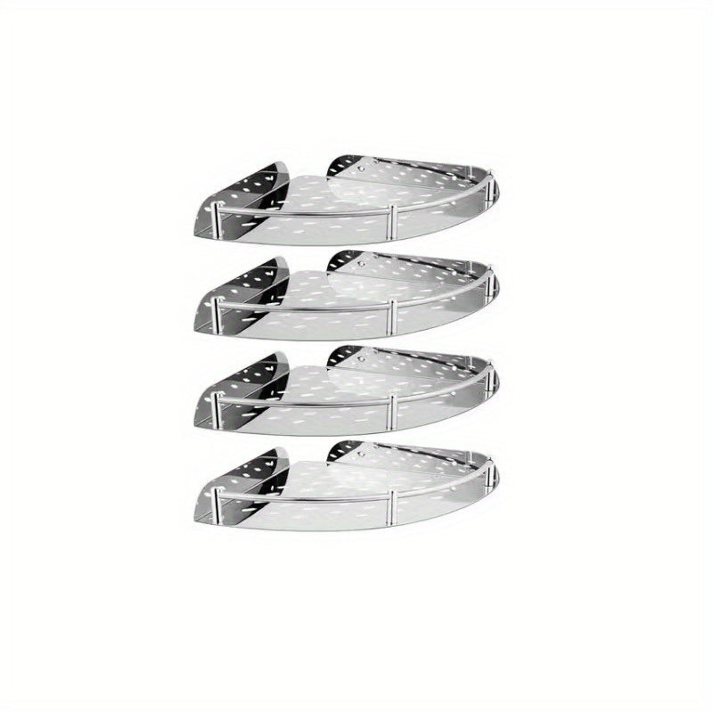 8pcs Stainless Steel Triangle Rack Bathroom Kitchen Storage Shelf