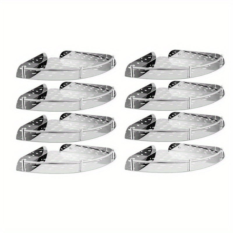 8pcs Stainless Steel Triangle Rack Bathroom Kitchen Storage Shelf