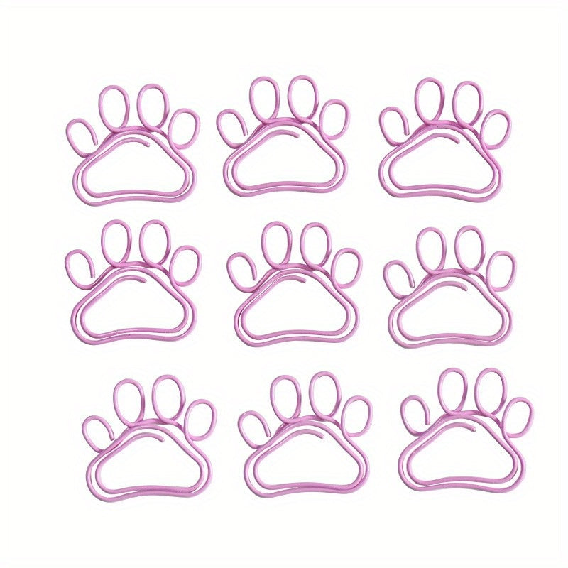 20pcs Cat Claw Paper Clips Macaron Pink Funny Cat Metal Pins