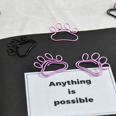 20pcs Cat Claw Paper Clips Macaron Pink Funny Cat Metal Pins