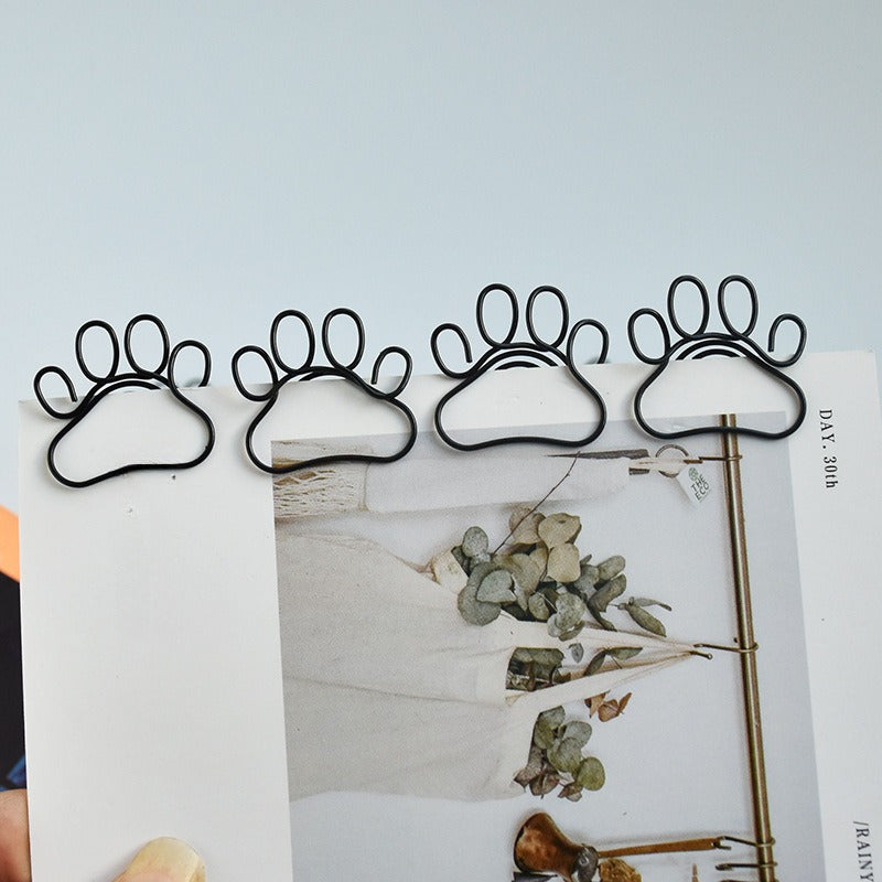 20pcs Cat Claw Paper Clips Macaron Pink Funny Cat Metal Pins