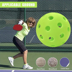 12pcs Pickleball Balls Set Outdoor 40 Holes Training Pickle Ball