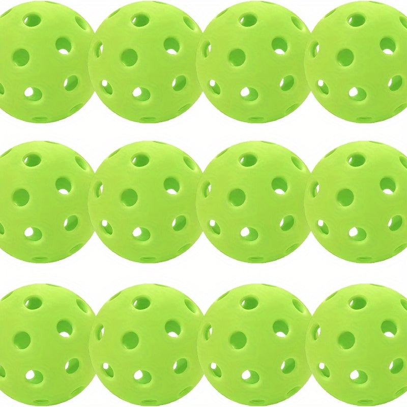 12pcs Pickleball Balls Set Outdoor 40 Holes Training Pickle Ball