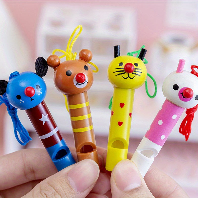 5pcs Multicolor Wooden Whistles Birthday Party Favors Christmas Toys