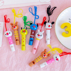 5pcs Multicolor Wooden Whistles Birthday Party Favors Christmas Toys