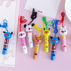 5pcs Multicolor Wooden Whistles Birthday Party Favors Christmas Toys