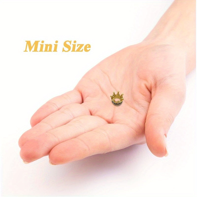 100pcs Small Golden Crowns Mini Crown Decorations Crown Pendants for DIY Jewelry